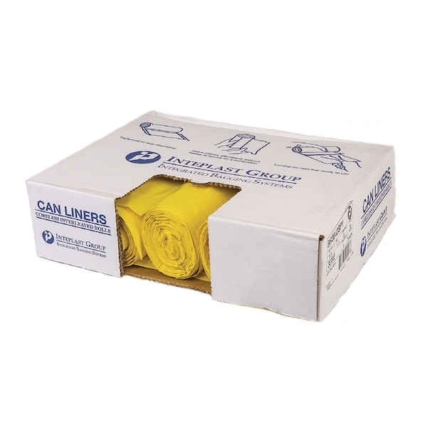Integrated Bagging Systems Low-Density Commercial Can Liners, Infectious Waste Biohazard, 30 gal, 1.15 mil, 30x43 in., Yellow, 150PK BR3043SPY - main